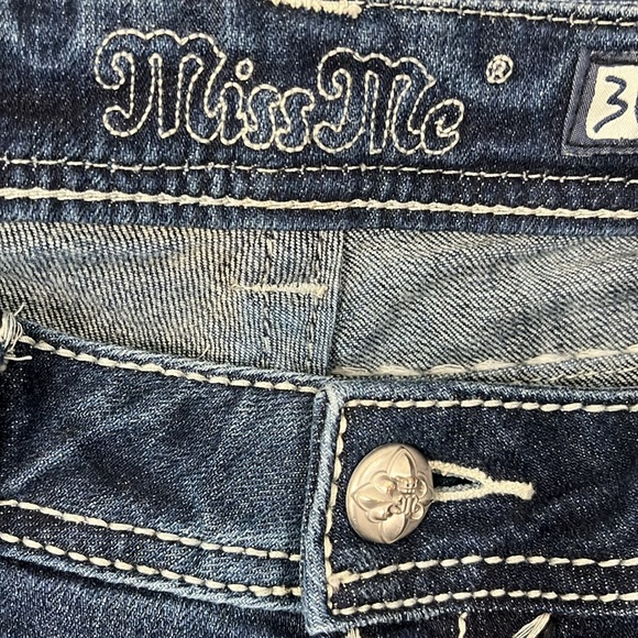 Miss Me Saddle Border Stitch Signature Skinny Jeans Dark Wash size 30 - Picture 14 of 16